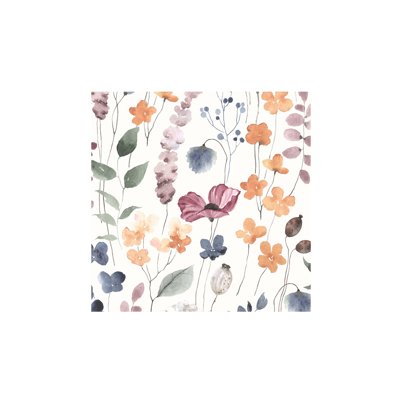 Watercolor Garden Printed Cocktail Napkin