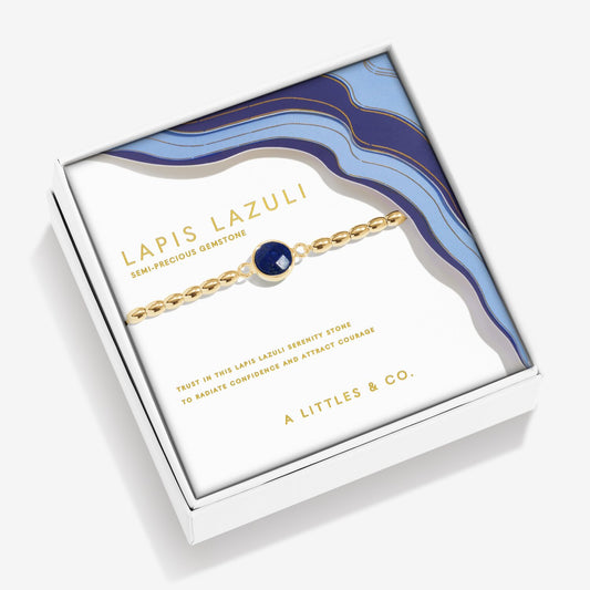 Serenity Stones Lapis Lazuli Bracelet In Gold-Tone Plating
