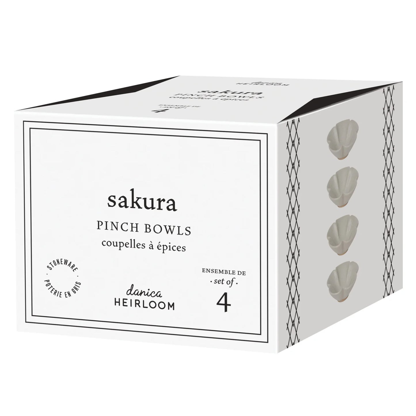 Sakura Stoneware Pinch Bowls – Set of 4 (2 oz each)