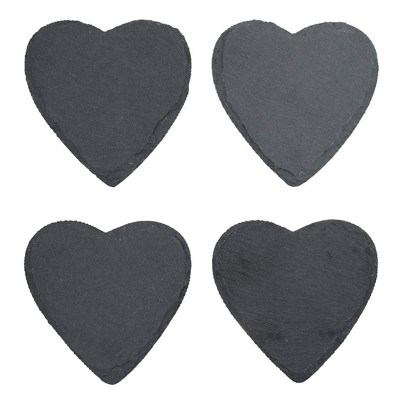 Heart Slate Coasters - Set of 4