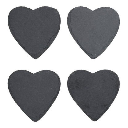 Heart Slate Coasters - Set of 4
