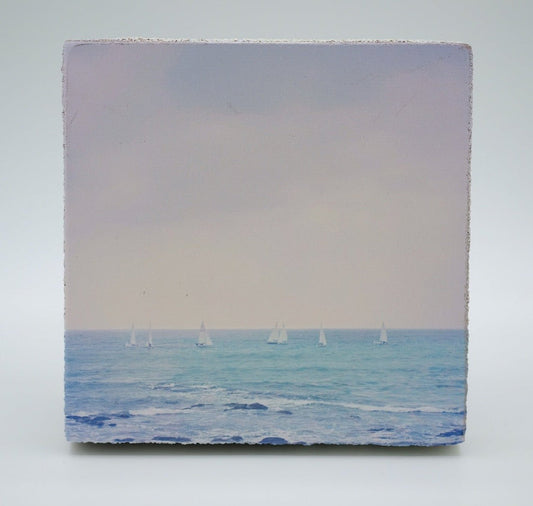 Sailboats at Sea Art Block