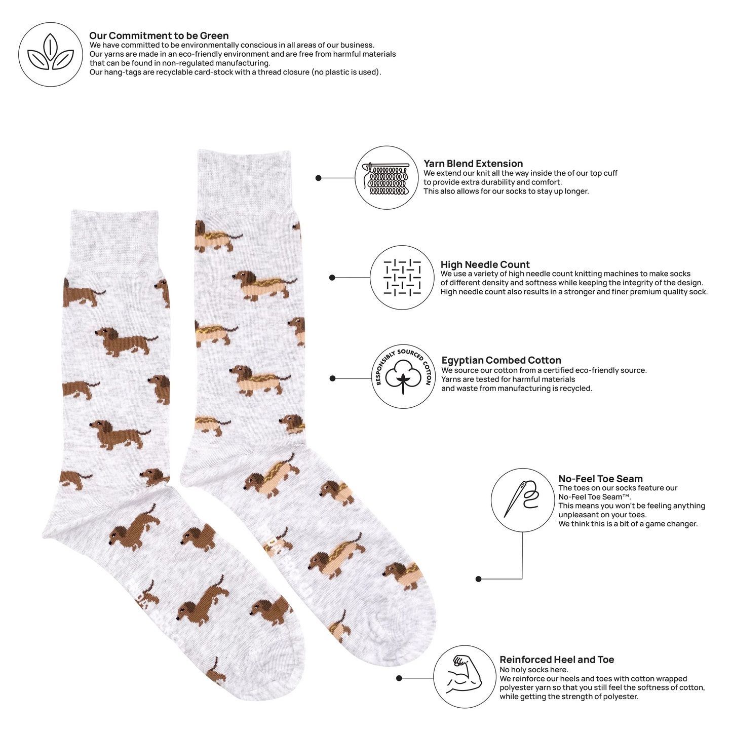 Men's Wiener Dog Hot Dog Socks