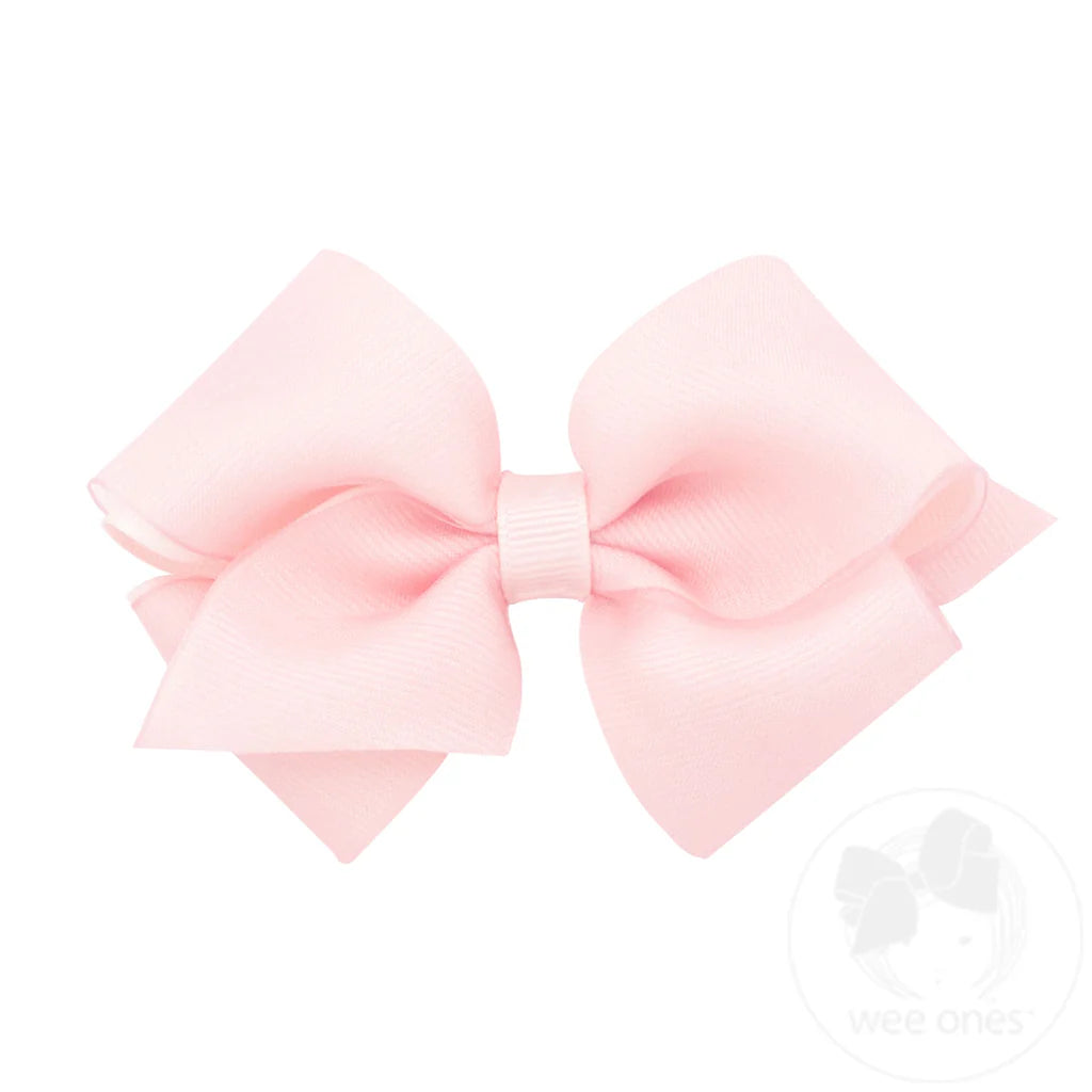 Small Organza and Grosgrain Overlay Hair Bow