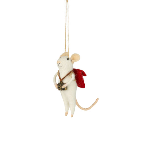 Felt Mouse Ornament with Camera