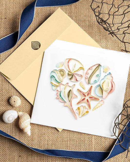 Quilling Seashell Heart Greeting Card