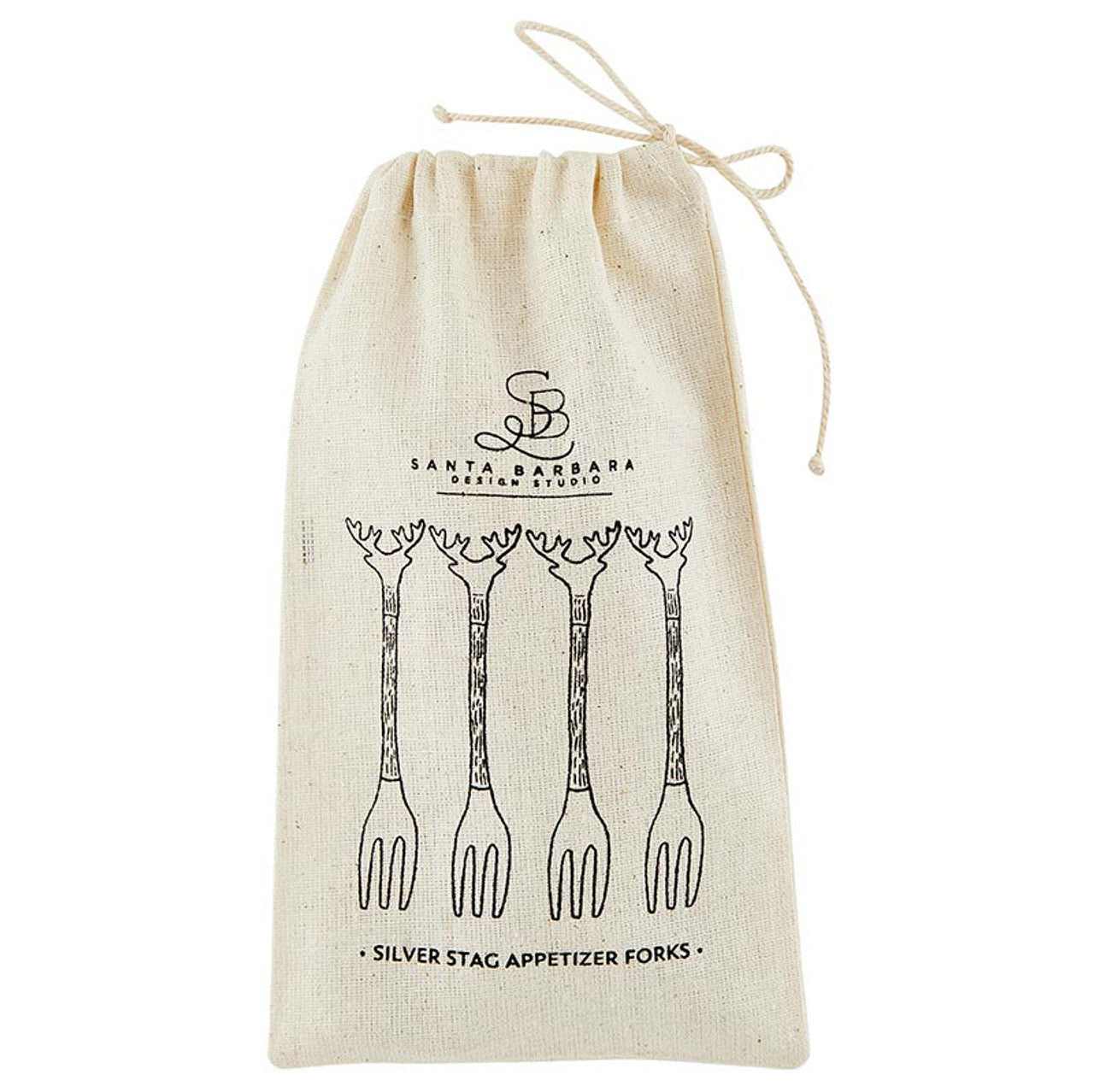 Silver Stag Appetizer Forks - Set of 4