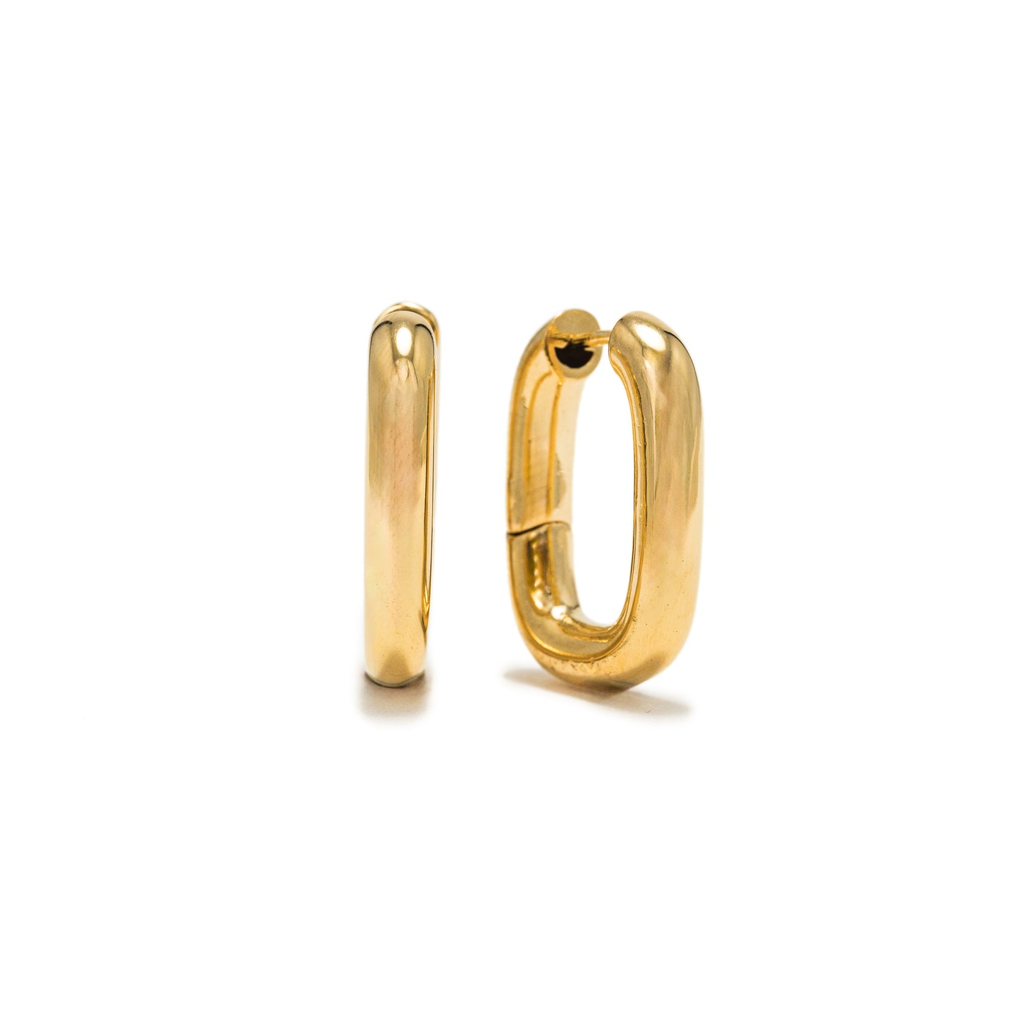 Midi Paperclip Puff Hoop Earrings