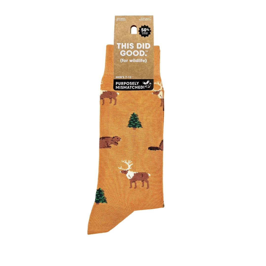 Men's Wildlife This Did Good Mismatched Socks, Give Back