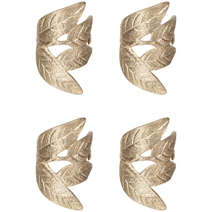 Frond Metal Napkin Rings Set of 4