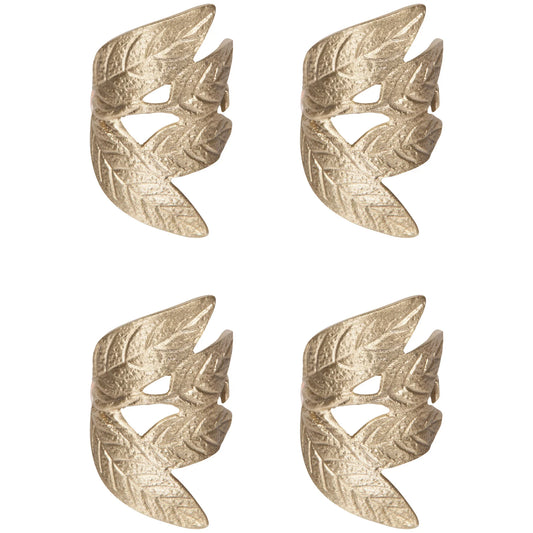 Frond Metal Napkin Rings Set of 4