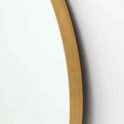 47" Round Antique Brass Mirror