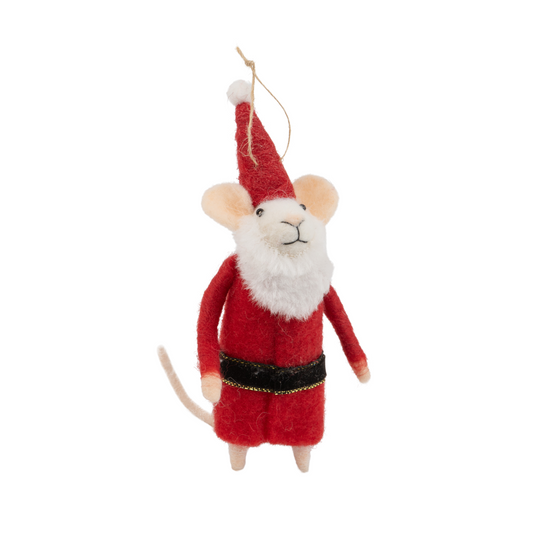 Santa Mouse Holiday Ornament