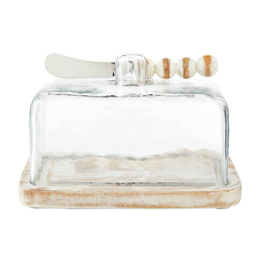 White Glass Butter Dish