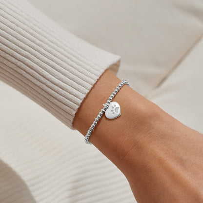 A Little 'Pets Leave Pawprints On Our Hearts' Bracelet In Silver Plating