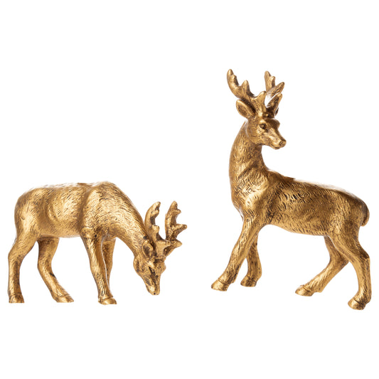Antique Gold Resin Deer Ornaments
