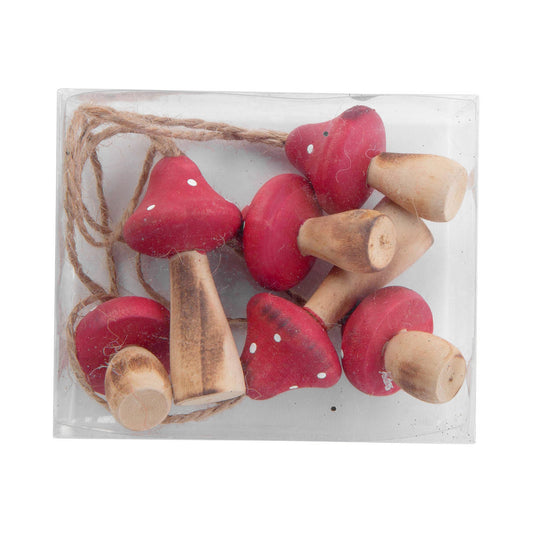 Set of 6 Red Mushrooms Ornaments