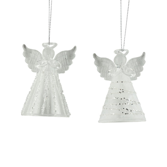 Glass Angel Christmas Ornament, 3"