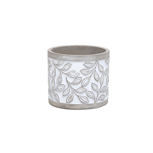 Laurel Leaf Concrete Pot - Small