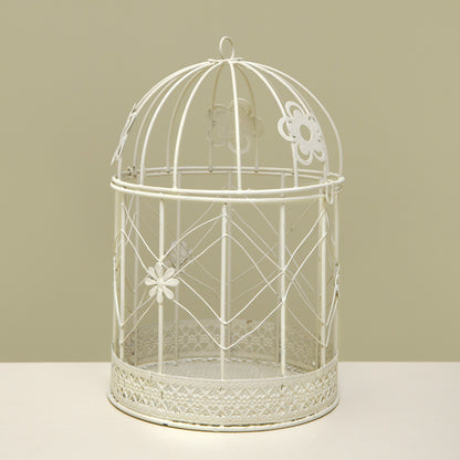 Bird Cage With Flower Motif