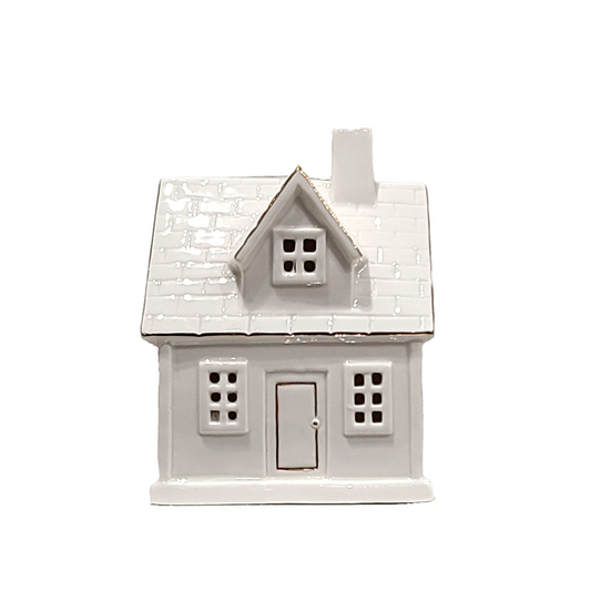 5" White Ceramic LED House