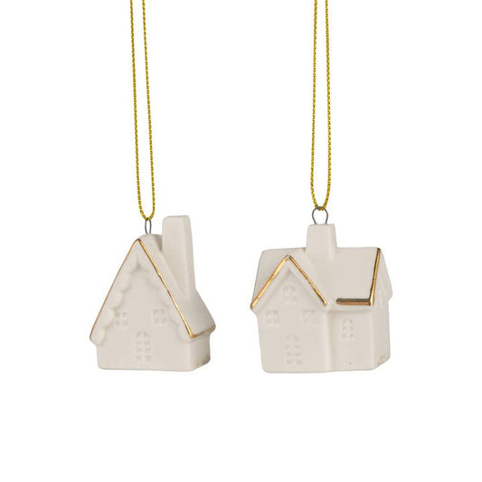 2" White Ceramic A-Frame House