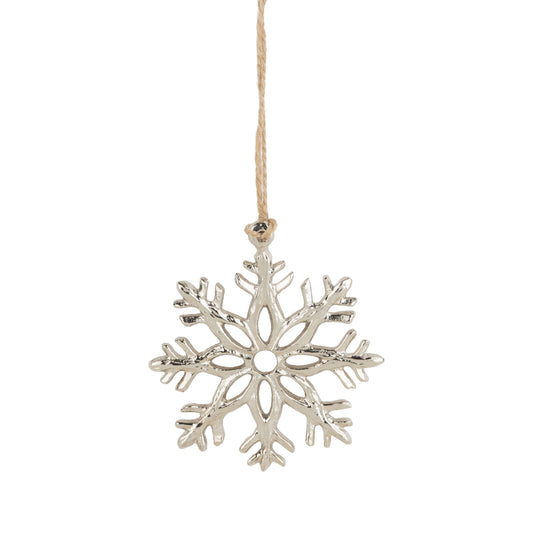 Silver Metal Snowflake Christmas Ornament