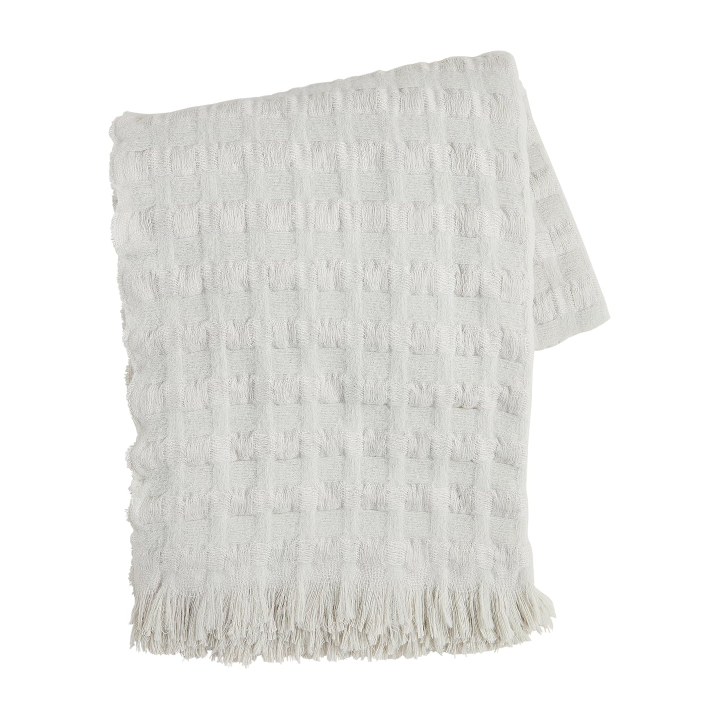 Gray Woven Waffle Throw; 60" x 50"