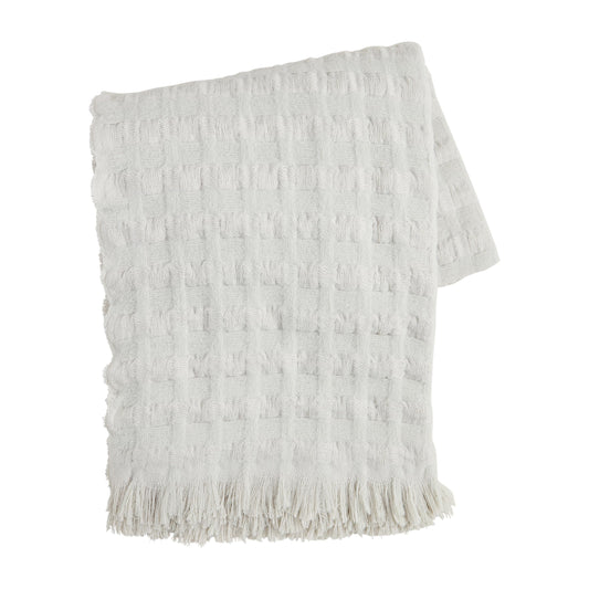 Gray Woven Waffle Throw; 60" x 50"