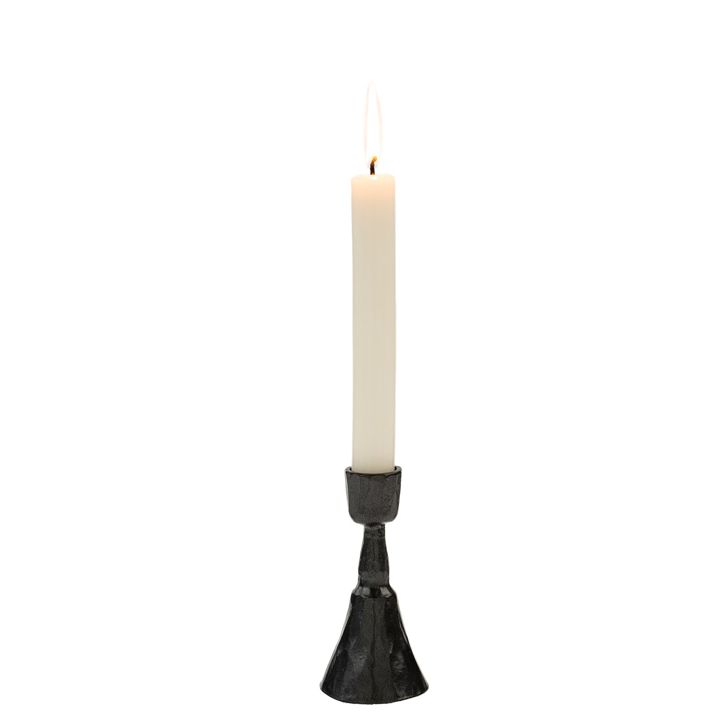 Zora Forged Candlestick, Black