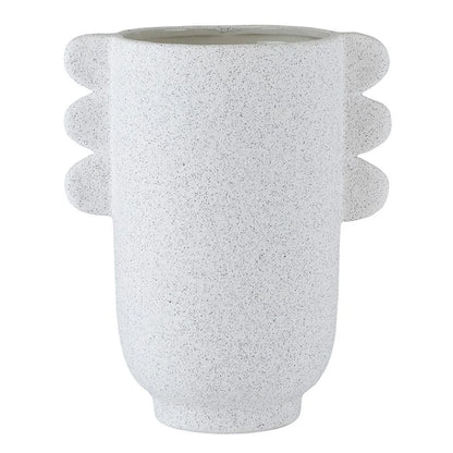Sand Textured Tall White Vase