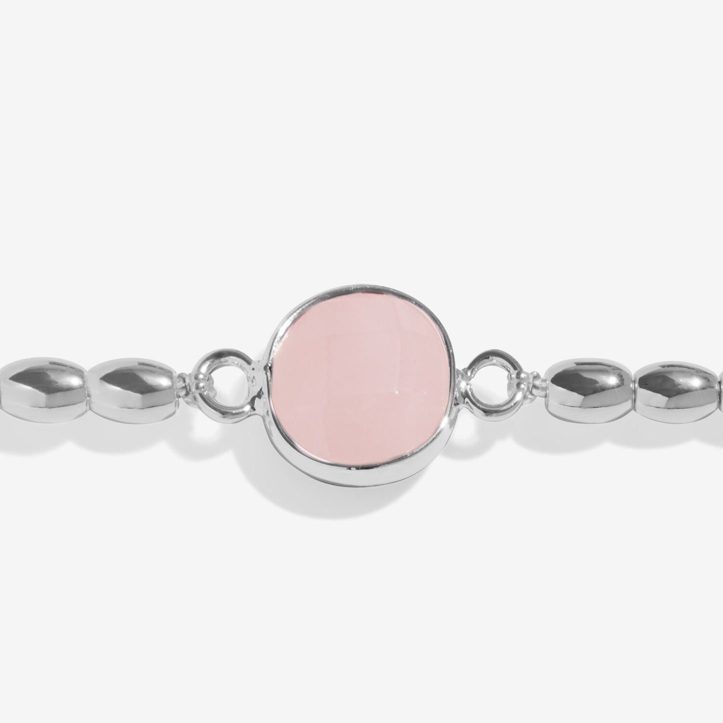 Serenity Stones Pink Quartz Bracelet In Silver Plating