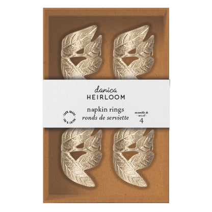 Frond Metal Napkin Rings Set of 4