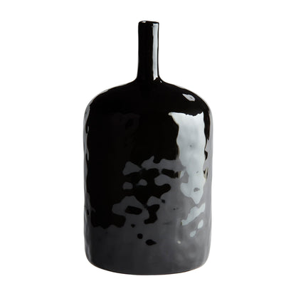 Black Bottle Stoneware Shiny Vases