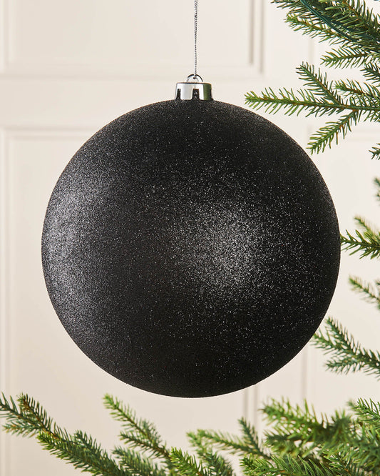 Black Glitter 20cm Shatterproof Ball