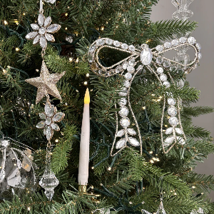 7.25" Clear Jewelled Bow Ornament