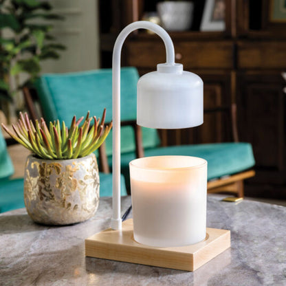 Arched Lamp Candle Warmer  - White / Wood