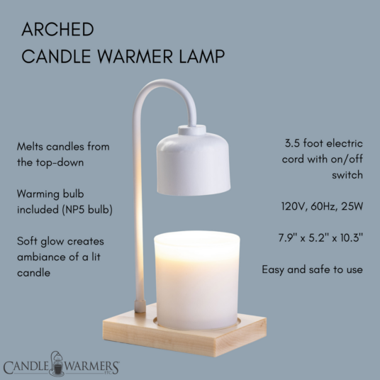 Arched Lamp Candle Warmer  - White / Wood