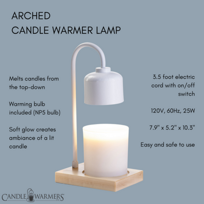 Arched Lamp Candle Warmer  - White / Wood