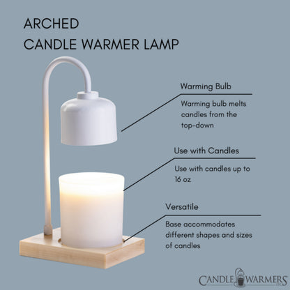 Arched Lamp Candle Warmer  - White / Wood