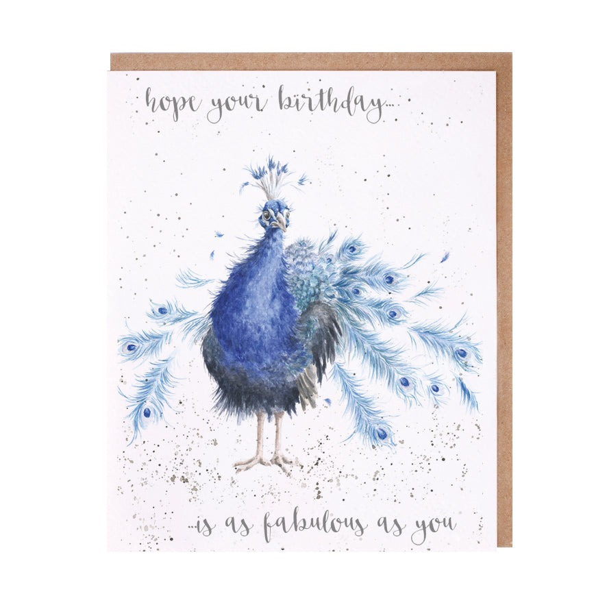Birthday 'Fabulous' Peacock Single Card