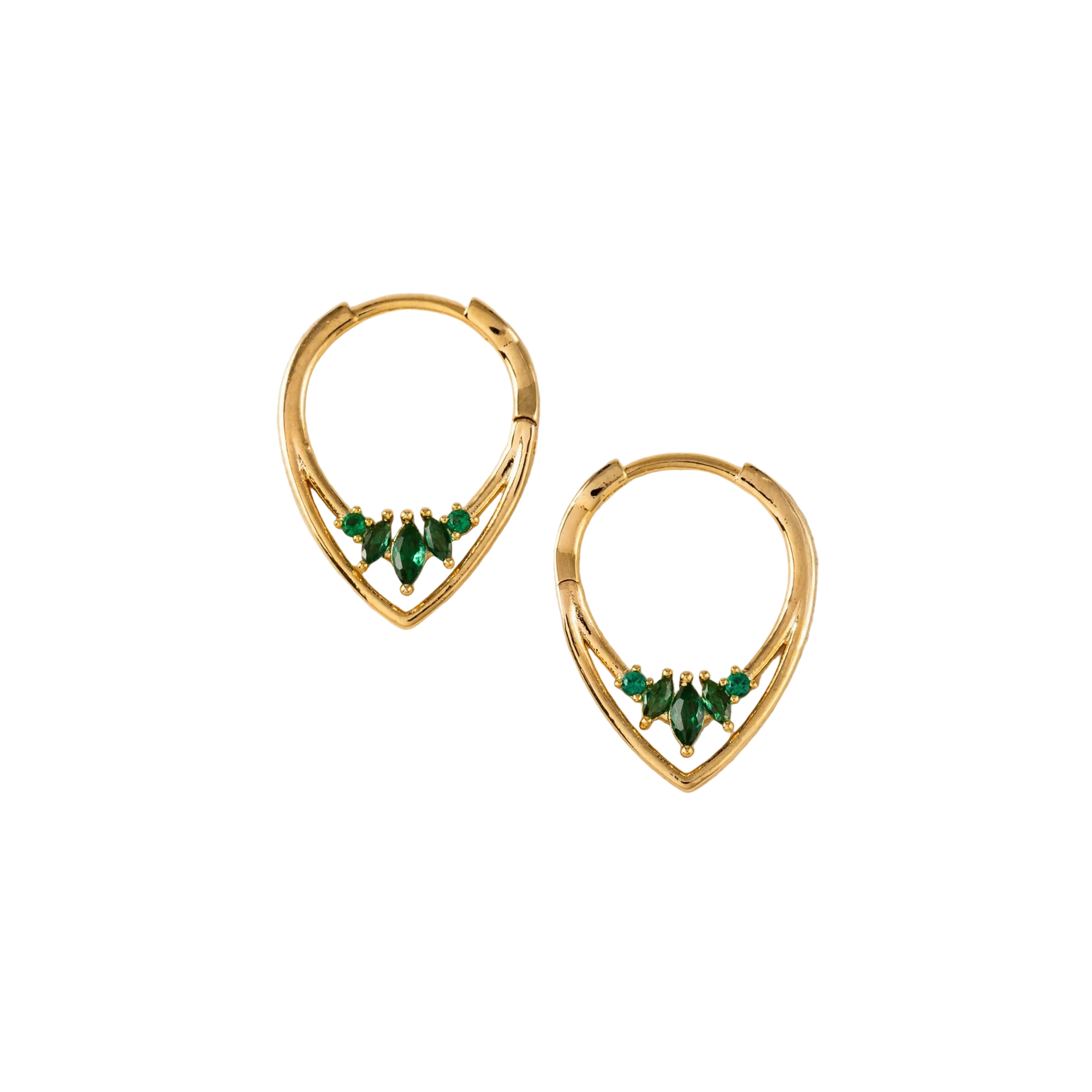 Aria Hoop Earrings - Emerald