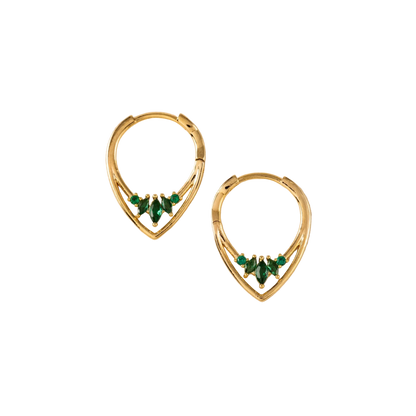 Aria Hoop Earrings - Emerald