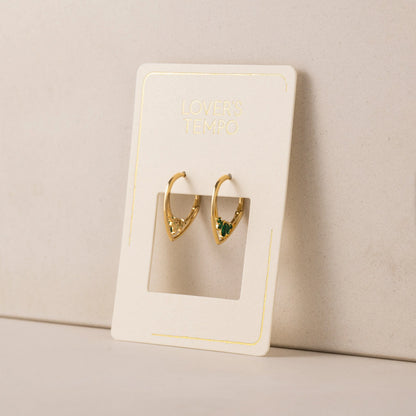 Aria Hoop Earrings - Emerald