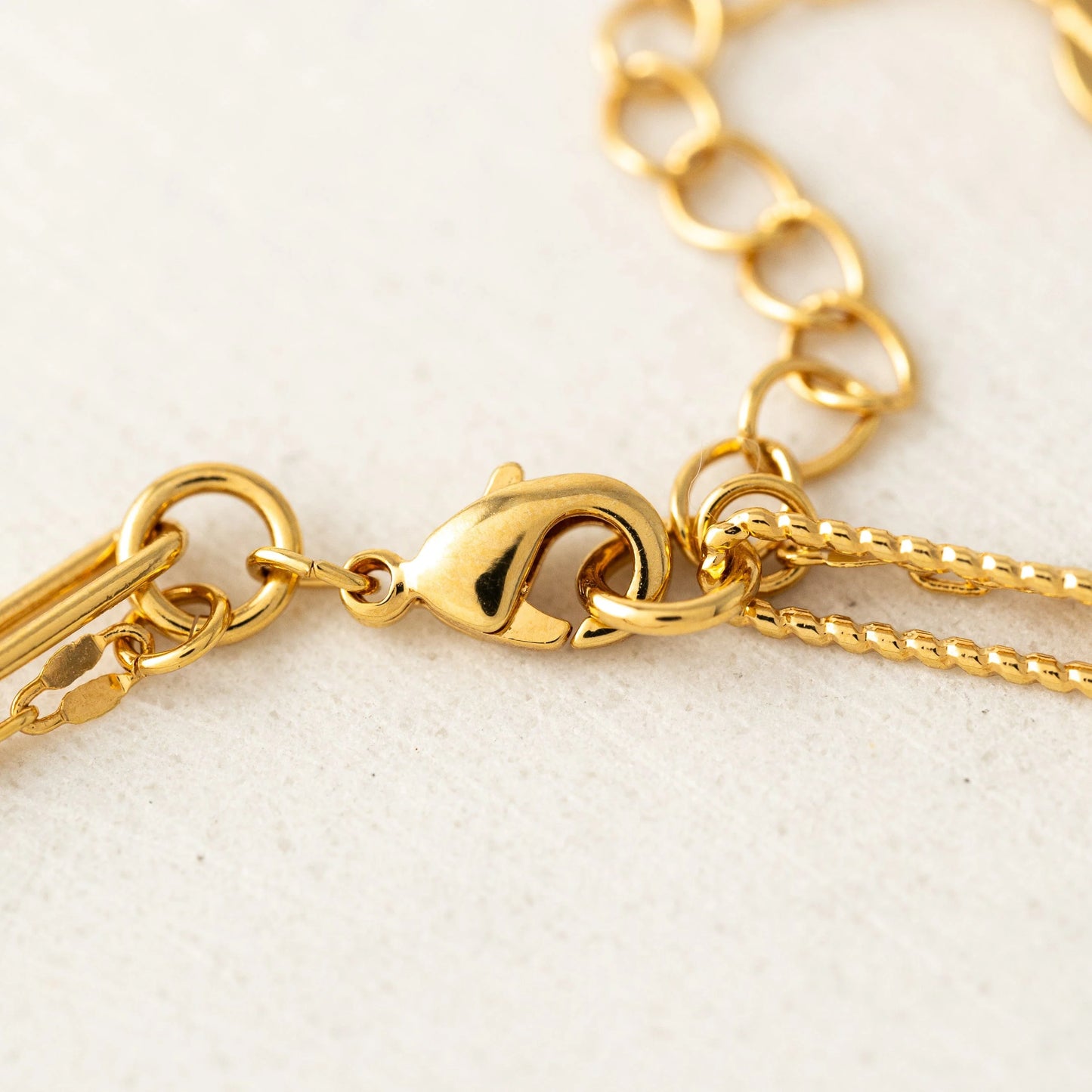 Arlo Paperclip Layered Bracelet - Gold