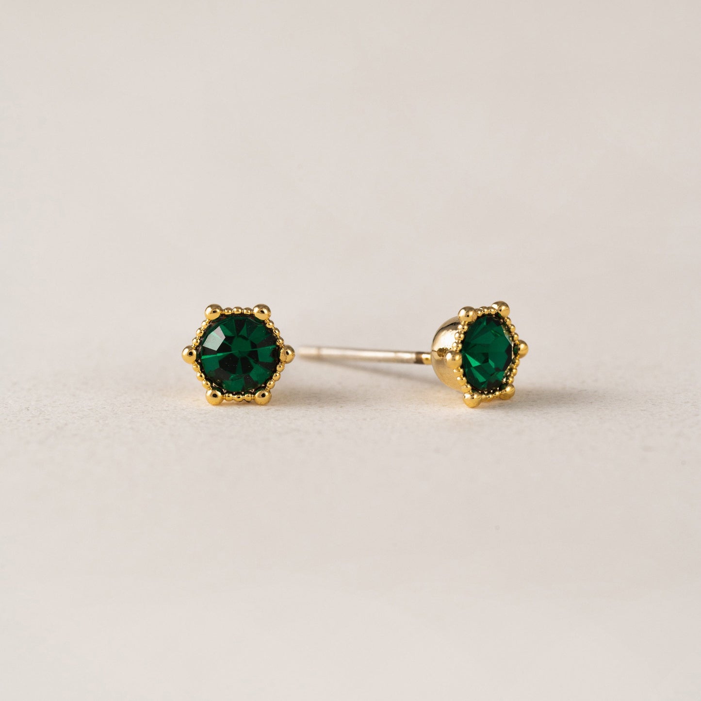 Astrid Stud Earrings - Emerald