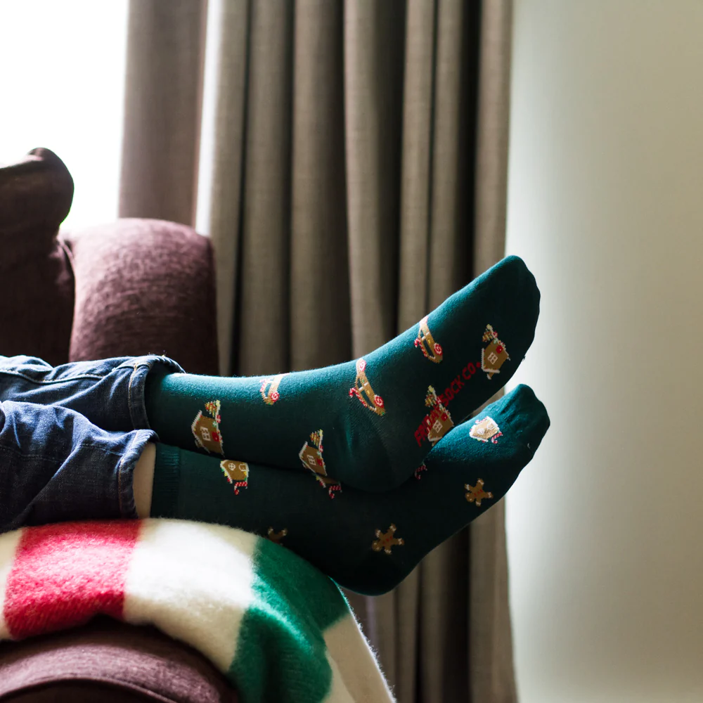 Men's Ugly Christmas Gingerbread House Socks