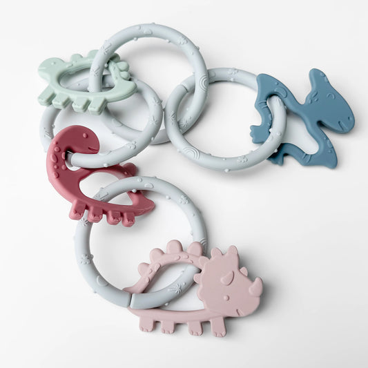 Dino Links Silicone Baby Teether