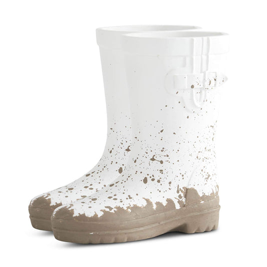 10" White Resin Pair of Rainboots