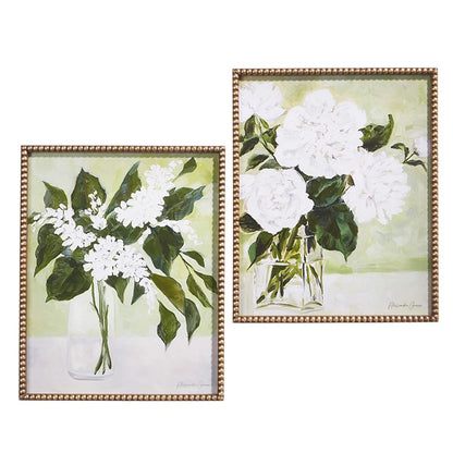 Wall Art White Flowers In Vase 22"